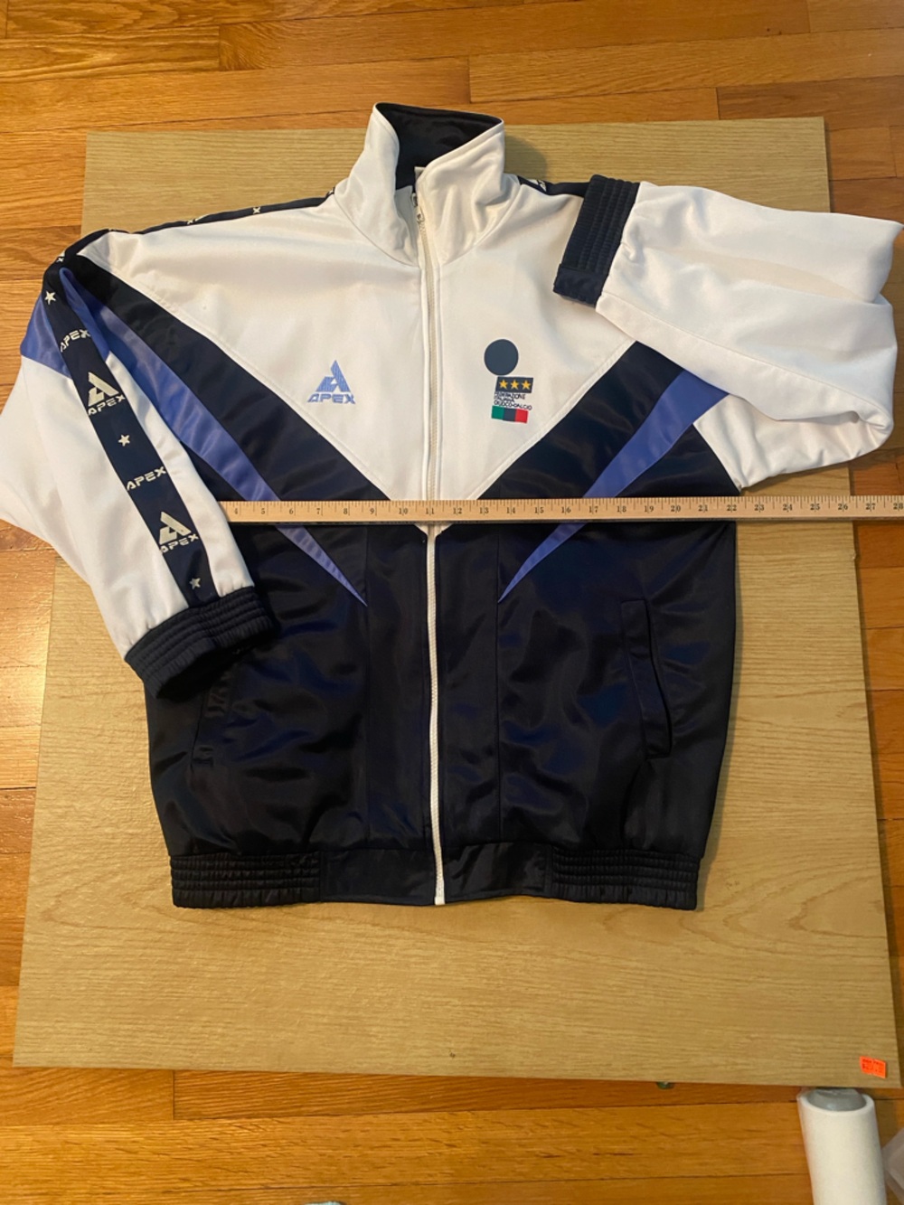 Apex White & Navy Blue Retro Track Jacket XL Italiana  XL